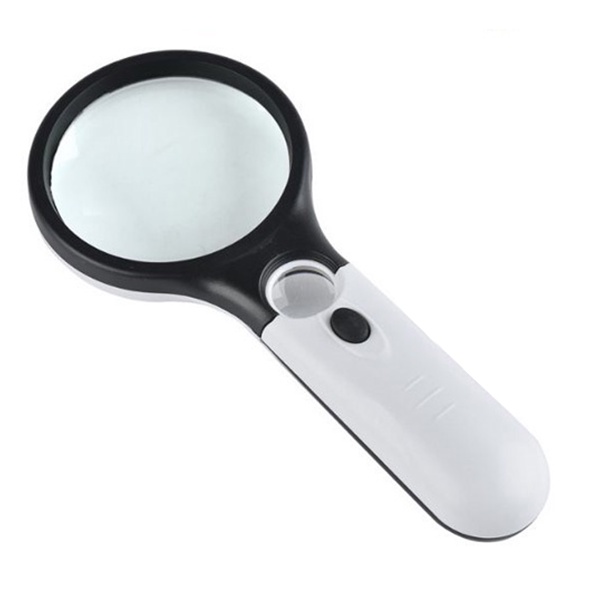 Kính Lúp Đọc Sách - Làm Việc Có Đèn Size To - 10x -20x - 2 Thấu Kính - 3 Đèn Led - Giá Rẻ Vô Địch