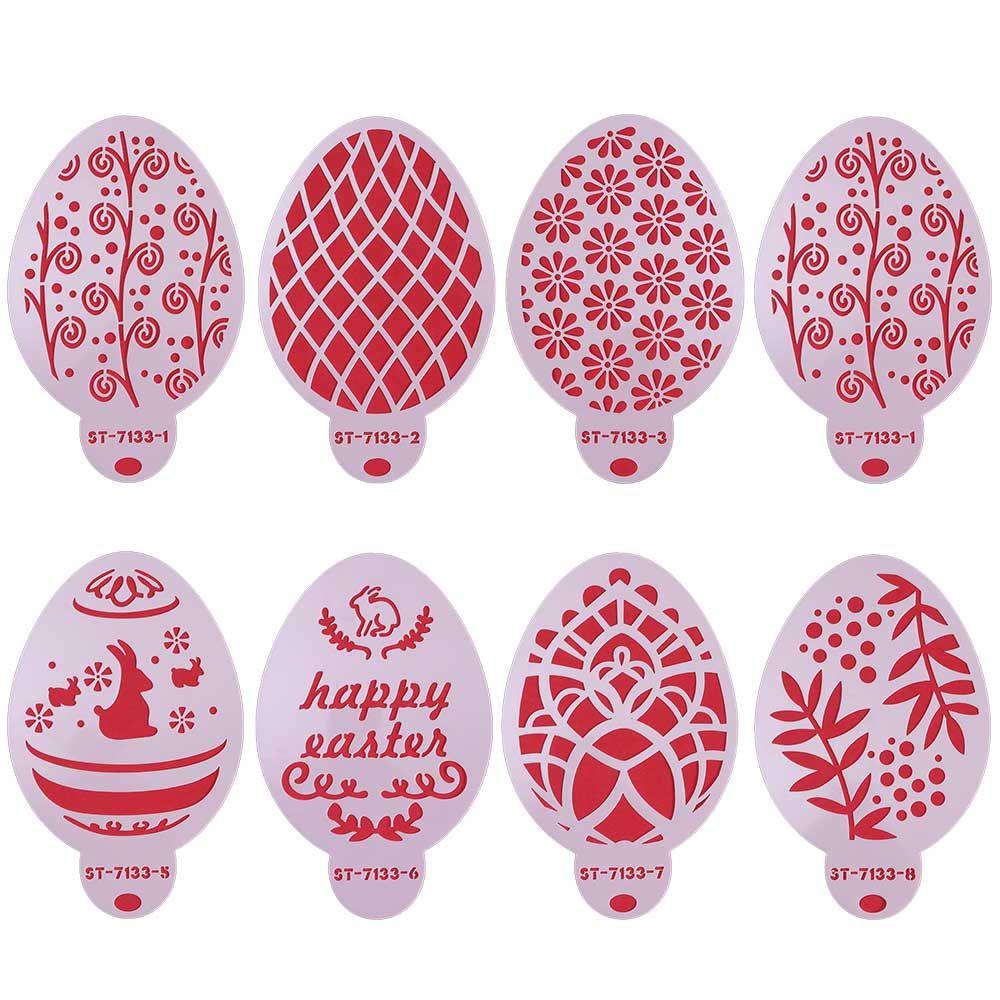 Set 8 Khuôn Nhựa Tạo Hình Trứng Phục Sinh Trang Trí Bánh