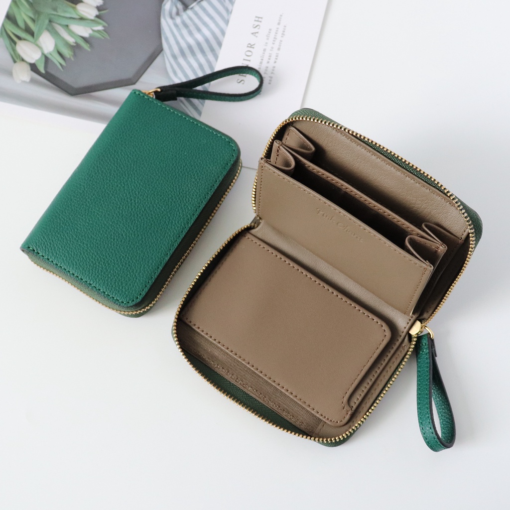 Ví cầm tay nữ mini khóa kéo vòng - có ngăn tiền thẳng