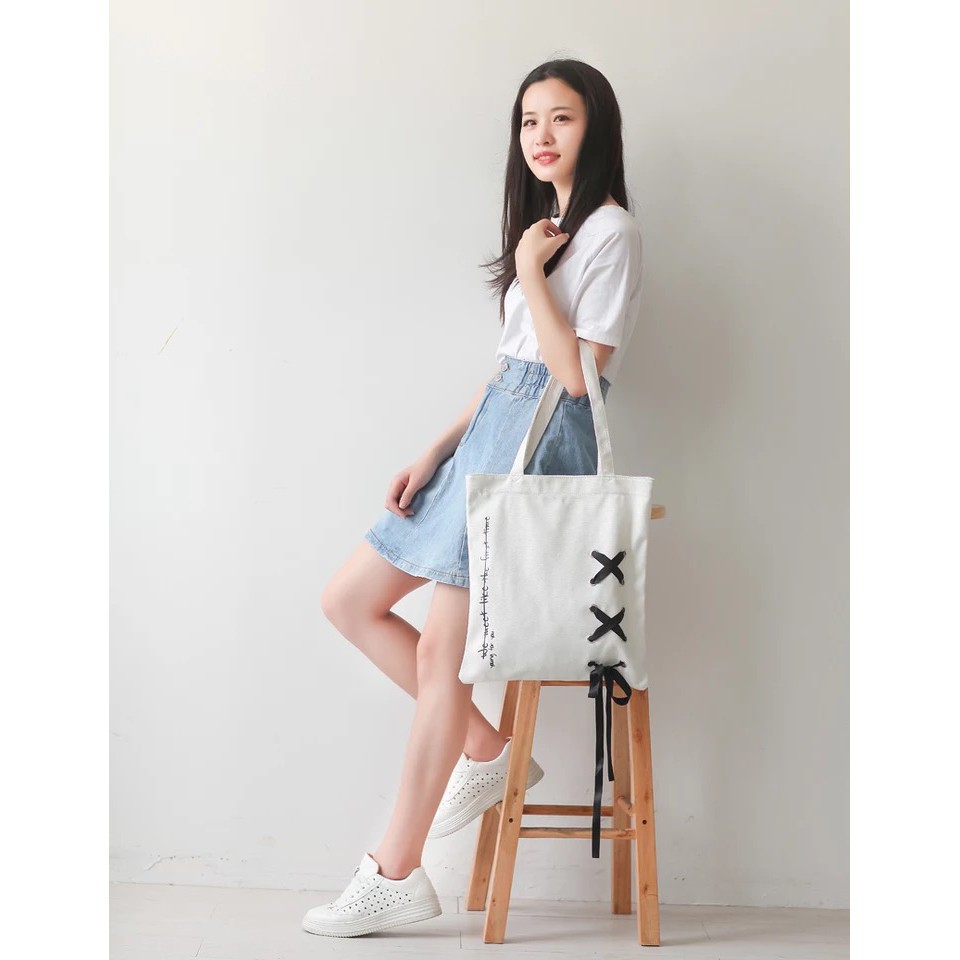 [HÀNG MỚI VỀ] Hot Tote vải bố Living bag đeo chéo ,tote vừa laptop - haki.luxury - haki.luxury - haki.luxury