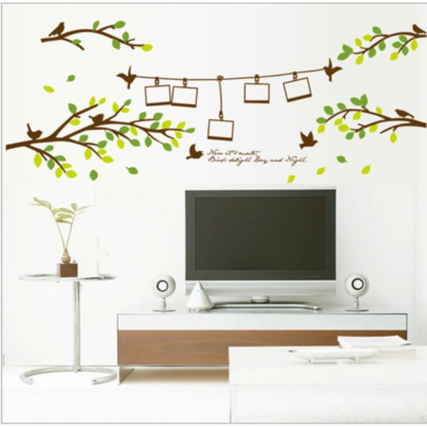 Decal trang trí tường  nhánh cây và khung hình