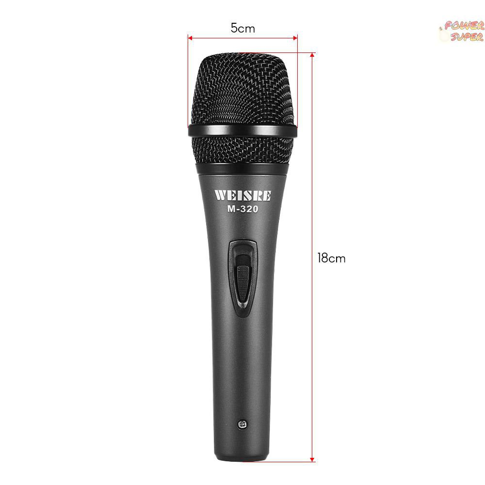 PSUPER Professional Dynamic Moving-coil Vocal Handheld Microphone Cardioid with 16ft XLR-to-1/4" Detachable Cable for Karaoke Stage Home Studio Recording