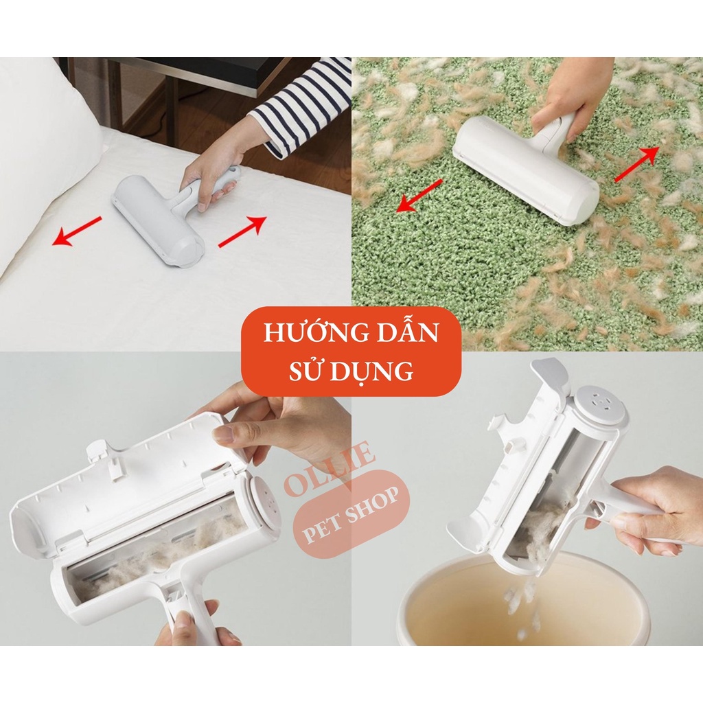 Cây lăn lông tĩnh điện - Lăn sạch lông thú cưng, bụi quần áo, ga giường