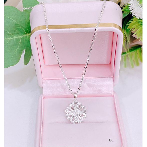 Dây chuyền nữ bạc ta cỏ 4 lá may mắn mặt xoay được - Bạc Bibi