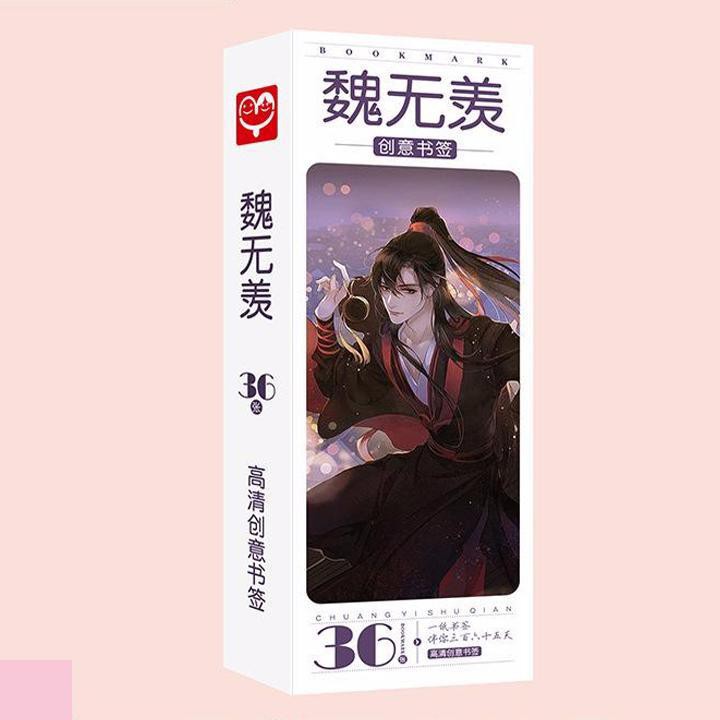 (new) Hộp ảnh Bookmark Ngụy Vô Tiện Lam Vong Cơ Ma Đạo Tổ Sư Trần Tình Lệnh kẹp sách tiện lợi 36 tấm anime chibi
