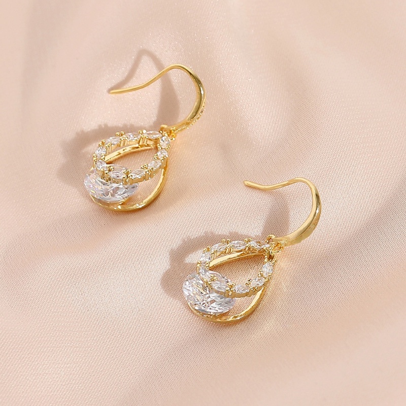 Bông Tai Đính Đá Sang Trọng Phong Cách Pháp