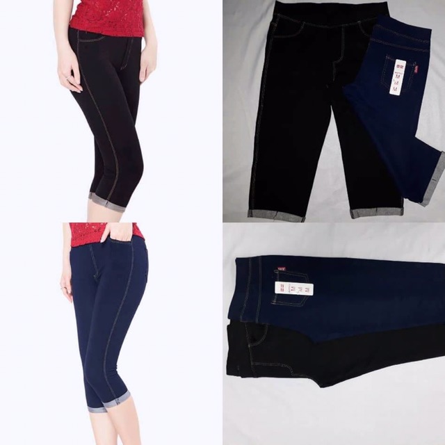 QUẦN LEGGING LỬNG GIẢ JEANS  LOẠI 1