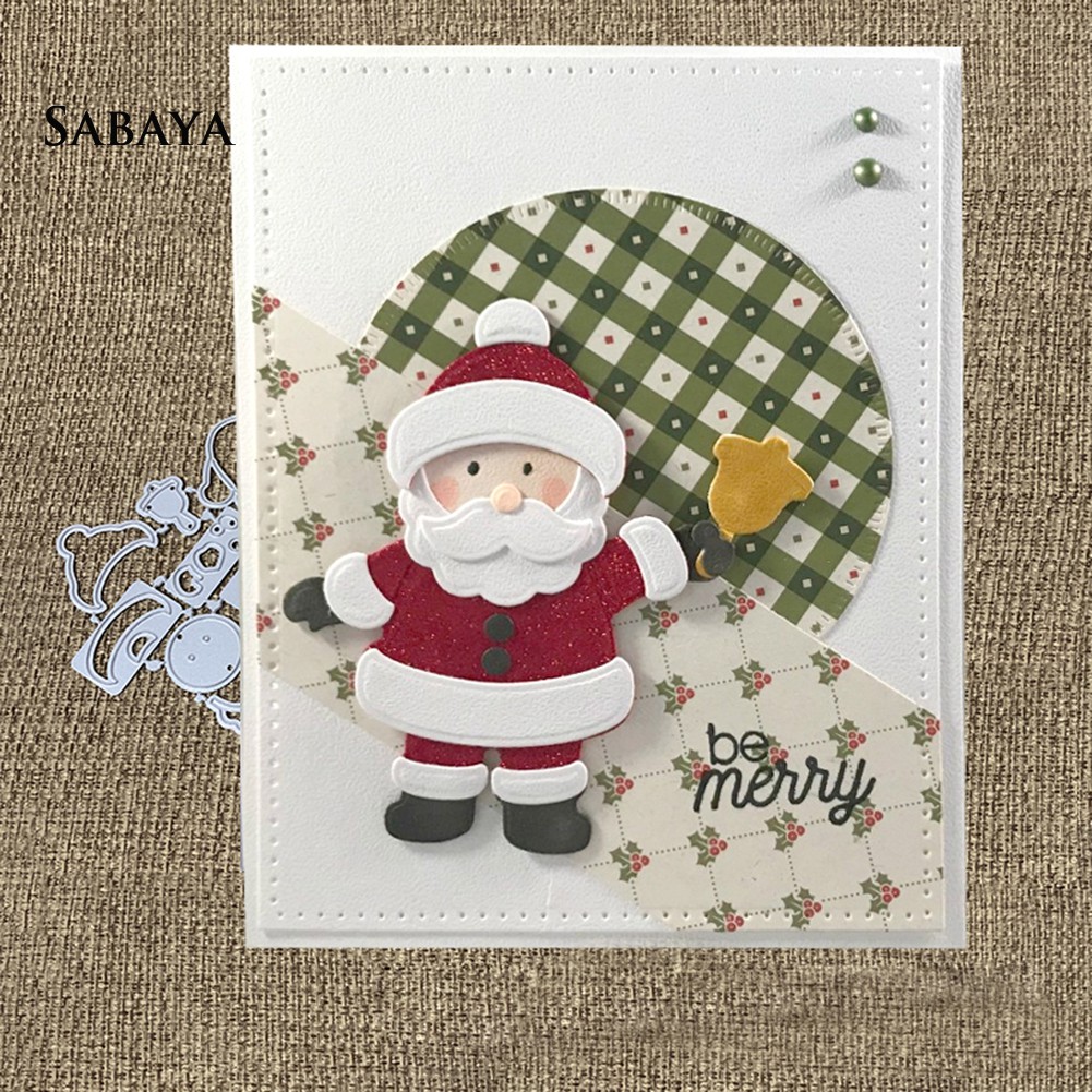 Khuôn cắt giấy làm từ kim loại hình ông già noel trang trí sổ thủ công