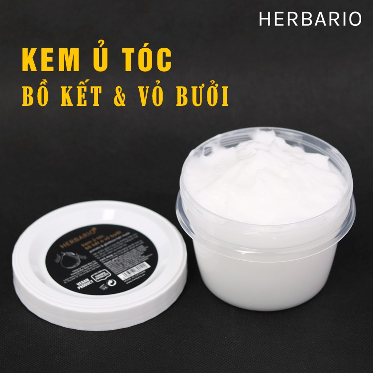 Kem ủ tóc bồ kết &amp; vỏ bưởi herbario 200ml thuần chay