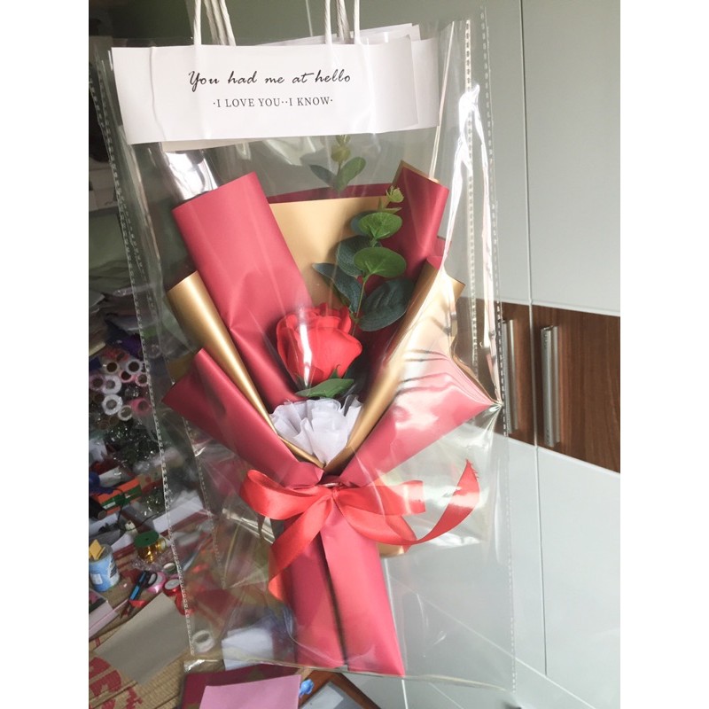 BÓ HOA SÁP 1-3 BÔNG TẶNG TÚI VÀ THIỆP