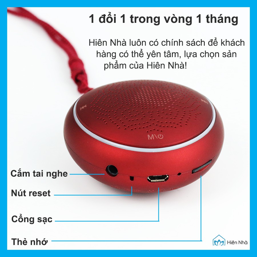 Máy niệm Phật, nghe Pháp có bluetooth cao cấp - Máy tụng kinh có hỗ trợ thẻ nhớ, tai nghe - Hiên Nhà