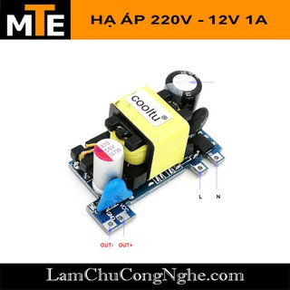 Mạch nguồn siêu mini 220V - 12V 1A 1 hàng chân - Module nguồn hạ áp cực nhỏ gọn thích hợp cho các dự án IOT