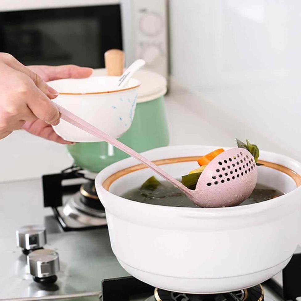 Muỗng Múc Canh Lúa Mạch 2 Trong 1 Có Lỗ Vớt Thức Ăn Lọc Nước -  Vá Ăn Lẩu Thông Minh 2in1 K81