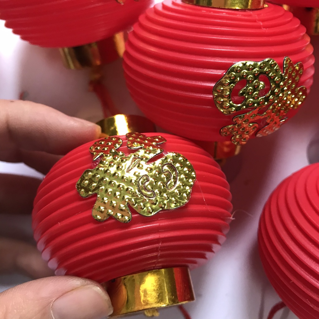 ĐÈN LỒNG NHỰA ĐỎ TRANG TRÍ TẾT 6CM