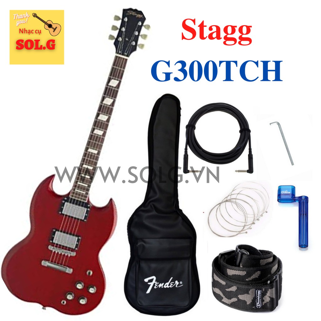 Guitar Điện, Guitar Electric Stagg G300TCH ( Màu Đỏ ) Dáng Rock G - Nhập Khẩu Bỉ - Phân phối Sol.G