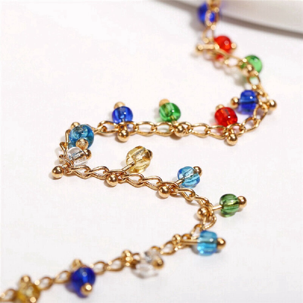 Lắc Chân Đính Đá Nhiều Màu Sắc