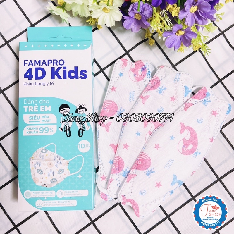 Set 50 cái khẩu trang KF94 trẻ em 4D Fampro Nam Anh - mix đủ màu