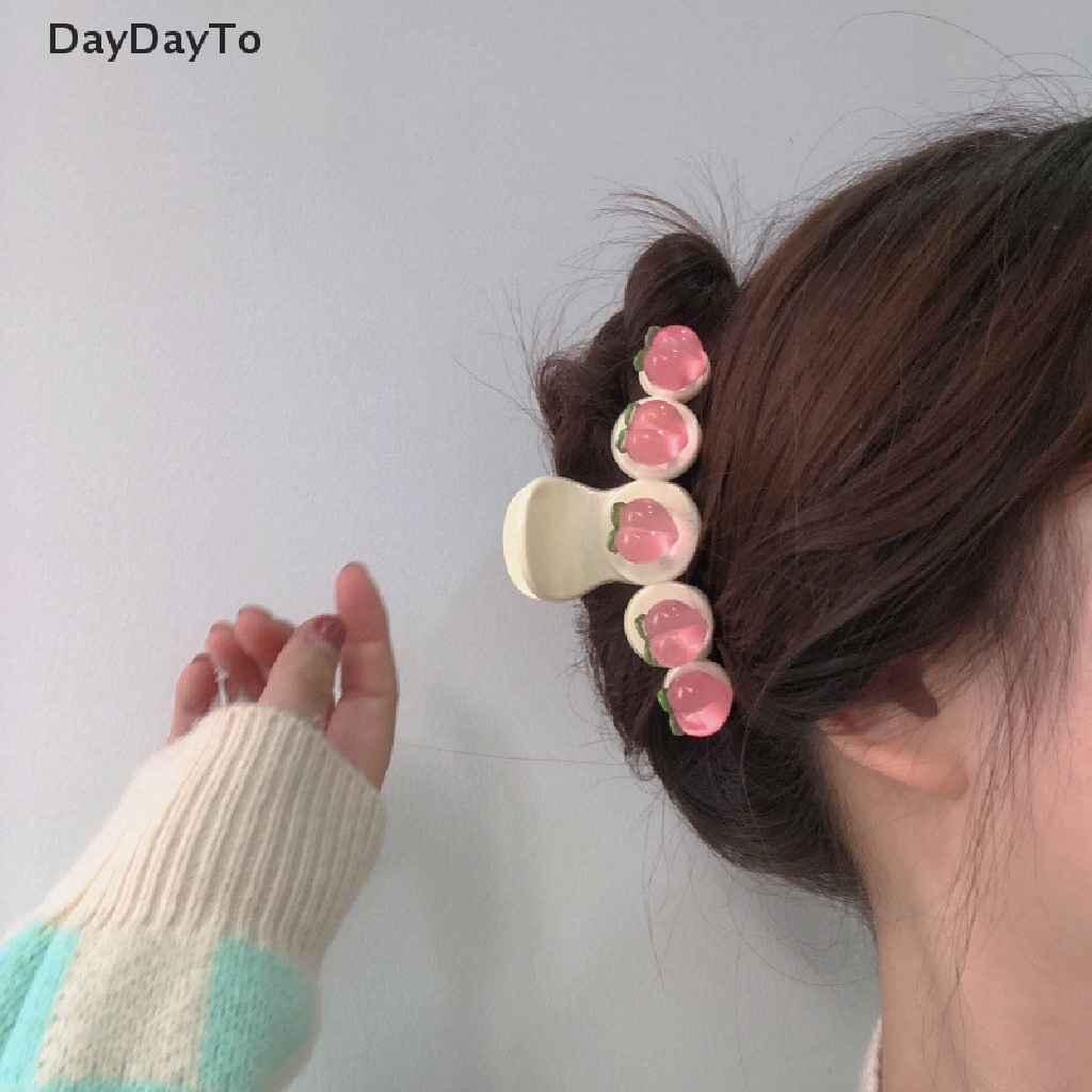 Kẹp Tóc Càng Cua Bằng Acrylic Hình Quả Đào Ngọt Ngào