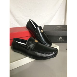 Giày lười nam đen đai versace sành điệu cao cấp