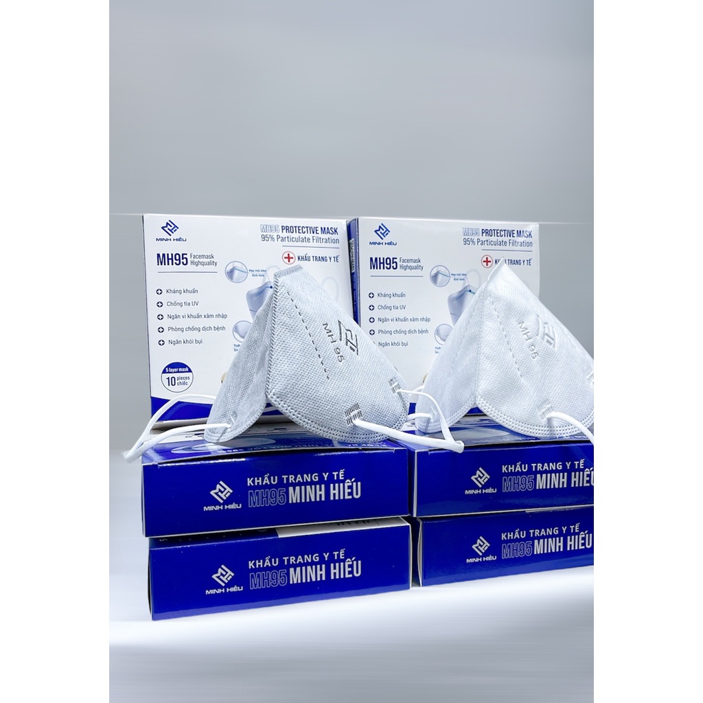 Khẩu trang N95 gói 1 chiếc Minh Hiếu 5 lớp kháng khuẩn chính hãng