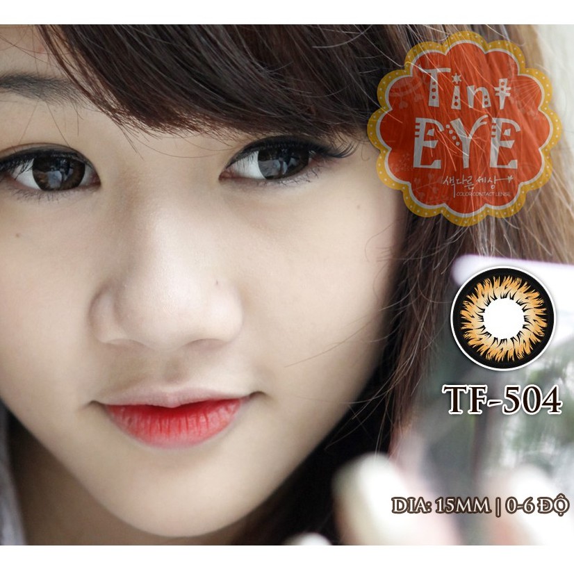 [Quà tặng 65k] Áp Tròng Tinteye Lens TF-504 Nâu Hoa Lửa