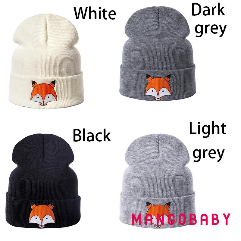 Mũ len trùm đầu họa tiết con cáo dễ thương cho bé