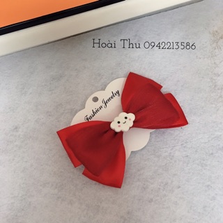 Kẹp tóc nơ đỏ mặt mây cười size 11cm * 7cm cho bé gái ( ảnh chụp thật ) M06