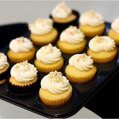 Khuôn Nướng Bánh-Khuôn Làm Bánh Muffun Cupcake Chống Dính 12 ô Mini