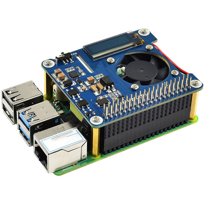 for Raspberry Pi Power over Ethernet HAT (B) for Raspberry Pi 3B + / 4B and 802.3Af PoE Network