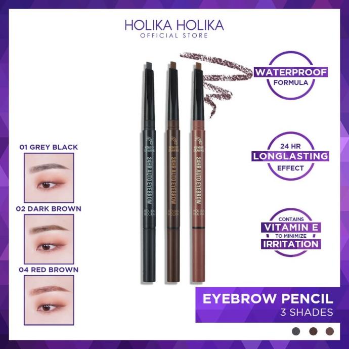 HOLIKA HOLIKA Bút kẻ lông mày Holica Holica Wonder 24hr màu xám đen tự động #01-5411