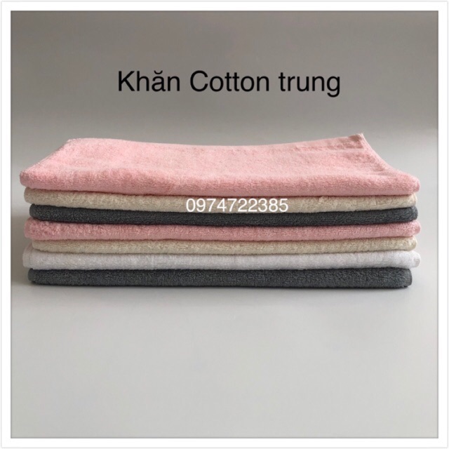 Khăn cotton cỡ trung thấm hút không phai màu tiện dụng