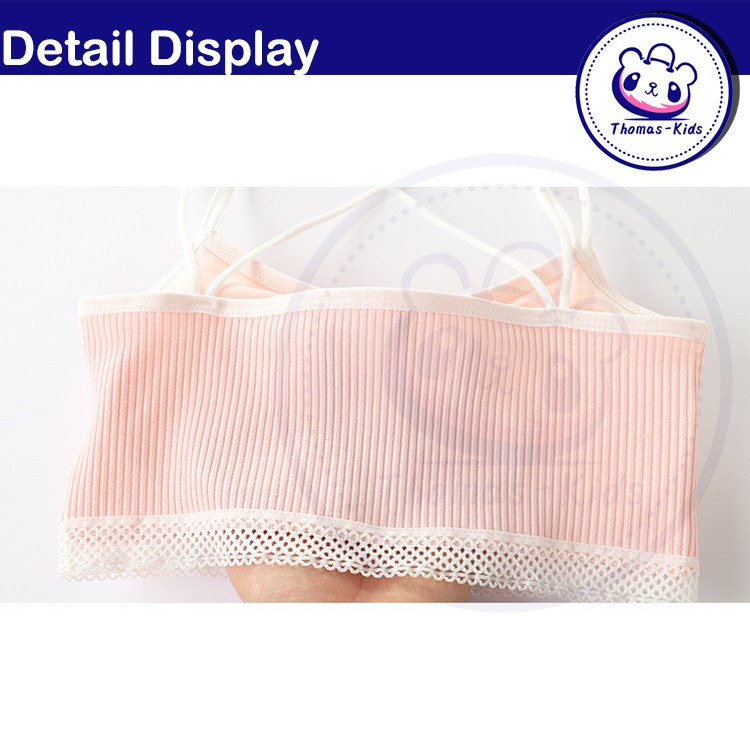 [THOMAS Kdis] Áo Lót Ren Hai Dây Lưng Siêu Thoải Mái Thoáng Khí Cho Nữ Thanh Thiếu Niên 8-16 Tuổi