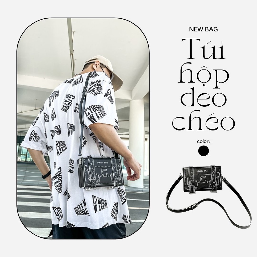 [MENSWEAR ELEGANT FARMER] Túi hộp đeo chéo với thiết kế mới độc lạ phù hợp cho cả Nam &amp; Nữ (1013)