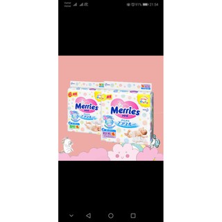 Combo bỉm Merries dán size S50 M38 miếng