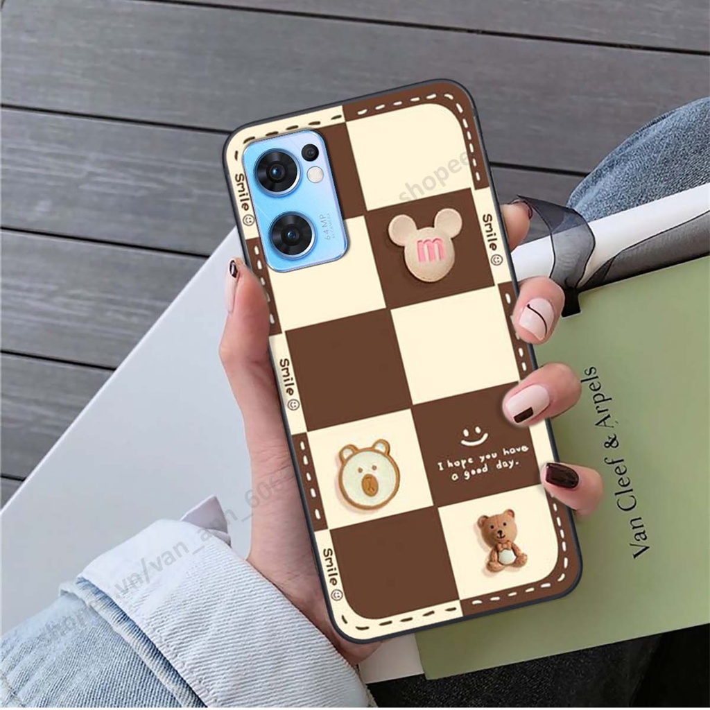 Ốp lưng Oppo Reno7 / Reno7 Z 5G / Reno 7 hình gấu, kẹo dễ thương cute
