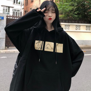 Áo hoodie form rộng nữ màu trắng đen chất đẹp hàng quảng châu BST áo thu đông unisex Ulzzang