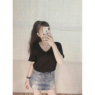 áo cổ tim phom rộng