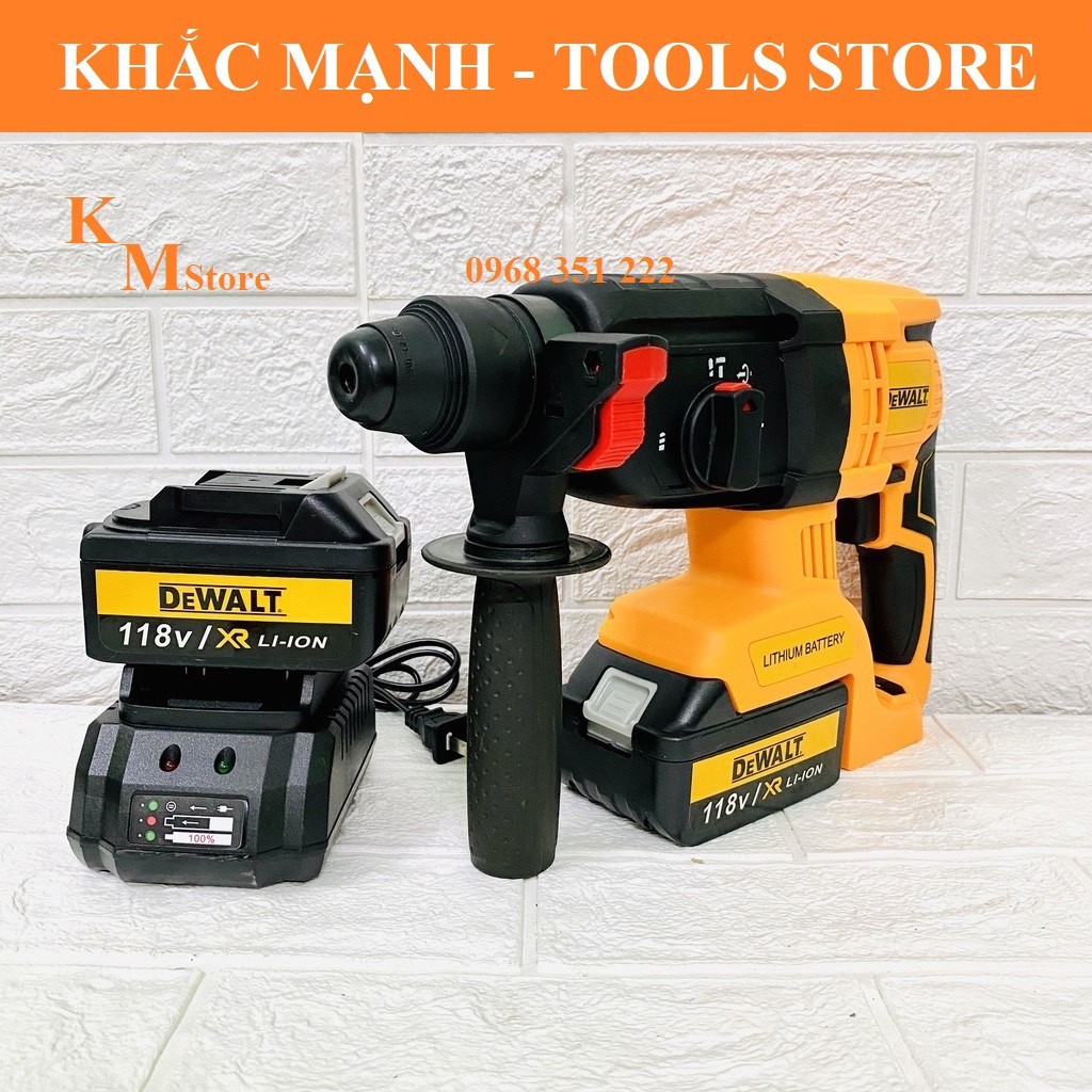 Máy Khoan Bê Tông Dùng Pin DeWaLT 118v - Loại Động Cơ Ko Chổi Than