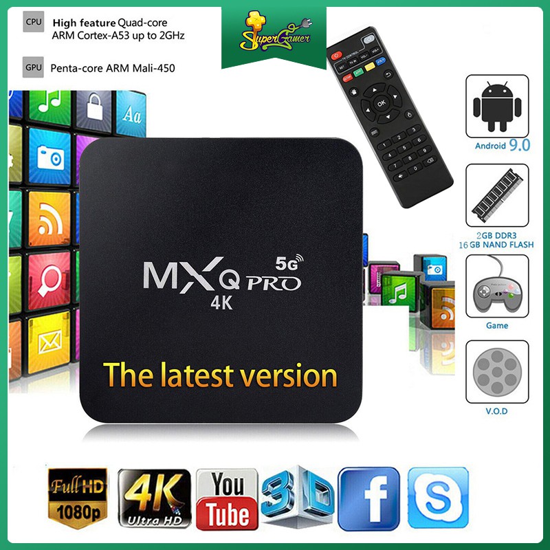 Thiết bị chuyển đổi TV thường thành SMART TIVI BOX MXQ PRO 5G TV ANDROID BOX 4K 1G + 8G/2G+16G RAM 1GB