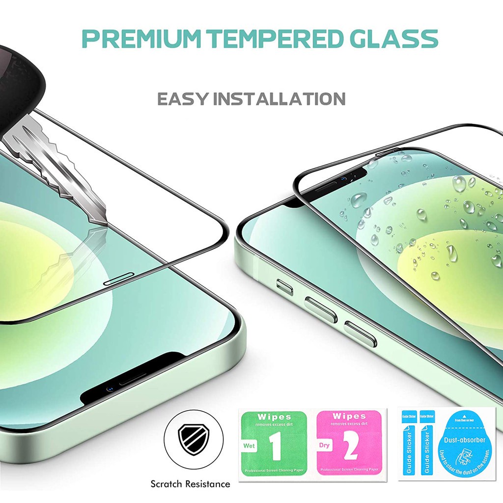 Kính Cường Lực Cho iPhone 12 Pro Max / 12 Pro / 12 Mini 11 Pro Max / 11 Pro / 11 6 / 7 / 8 plus / X / XS / XR / XS Max Toàn Bộ Keo Dán