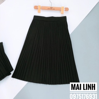 Chân váy maxi dập ly
