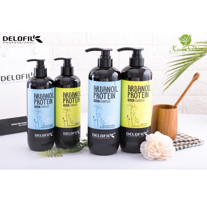 DELOFIL - CẶP  DẦU GỘI DẦU XẢ DƯỠNG ẨM PHỤC HỒI KÍCH THÍCH MỌC TÓC HƯƠNG NƯỚC HOA DELOFIL 500ml*2