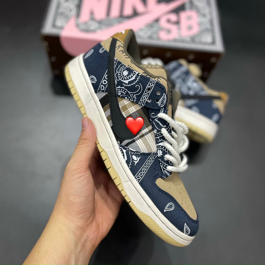 Giày Sneaker Sb Travis Scoot Giày Thể Thao Nam Nữ Thấp Cổ Full Phụ Kiện