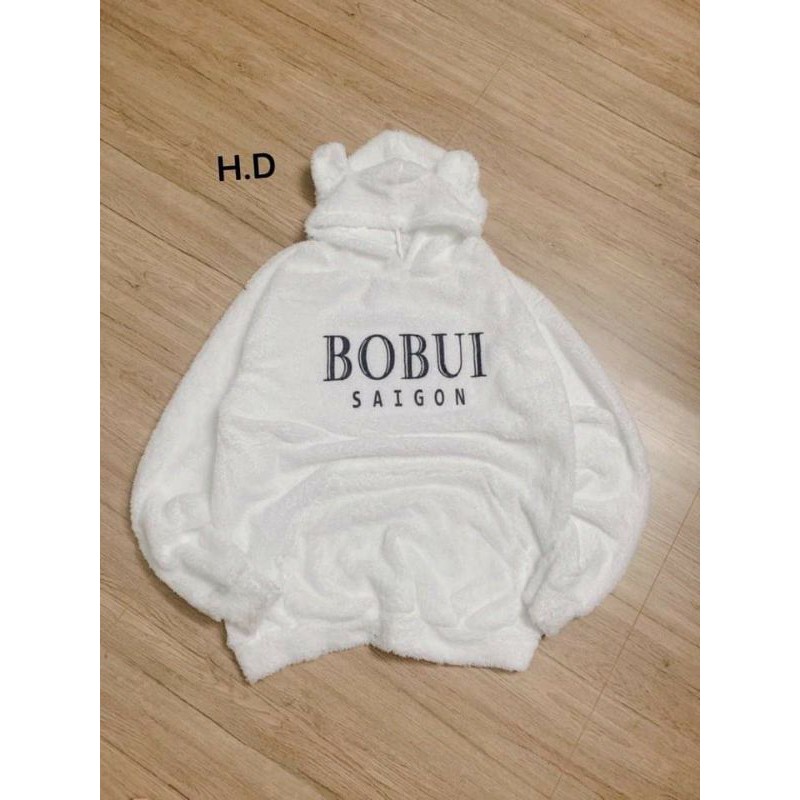 áo hoodie nỉ lông boibui tai gấu nam nữ kèm ảnh thật unisex freesize