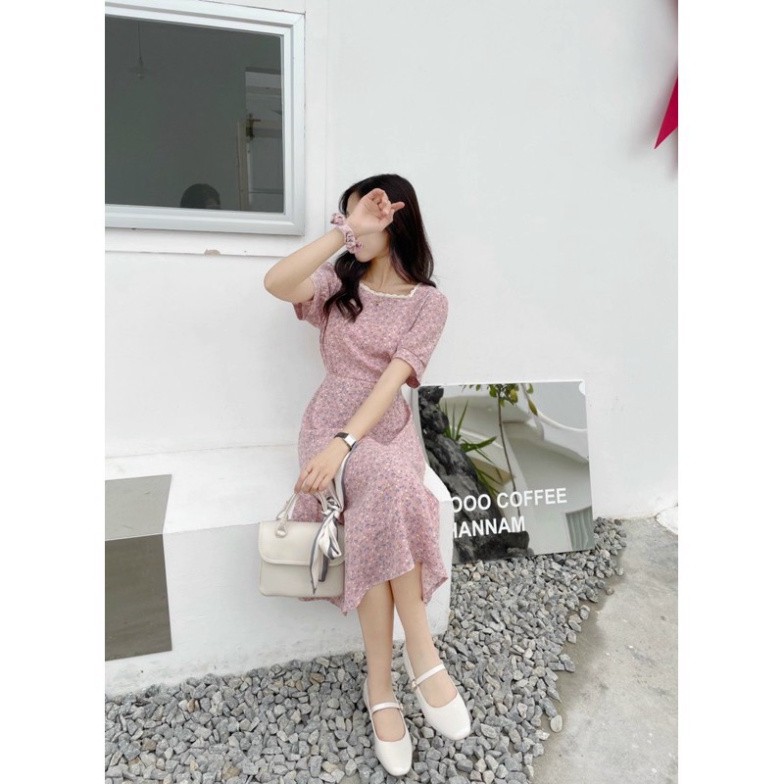 [Qùa Tặng Dây Buộc Tóc Bạn Nhé] Đầm - váy hoa nhí cổ ren kèm chun vintage, Váy hoa nhí phong cách vintage siêu xinh | BigBuy360 - bigbuy360.vn