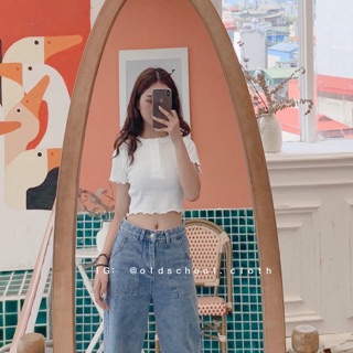 CROPTOP TĂM CỔ TRÒN (ảnh thật/sẵn)