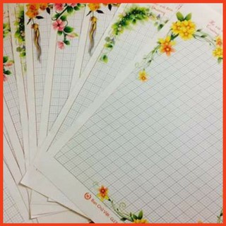 Bộ 10 tờ giấy hoa luyện chữ đẹp.
