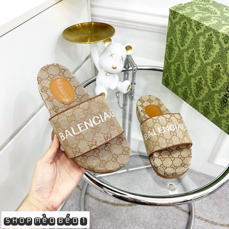 Dép gc balen quai ngang hoạ tiết fullbox