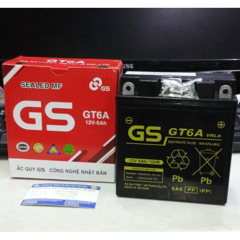 Bình Ắc Quy Khô GS GT6A 6Ah