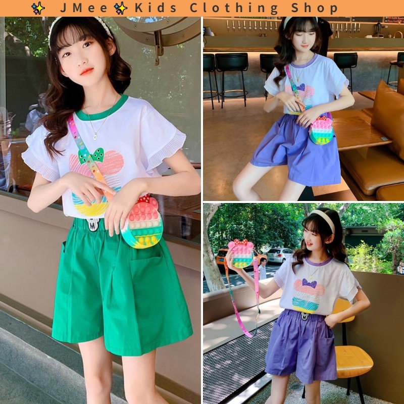 Set Đồ Thể Thao Hoạt Hình Phong Cách Hàn Quốc 2022 Cho Bé Gái 3-14 Tuổi